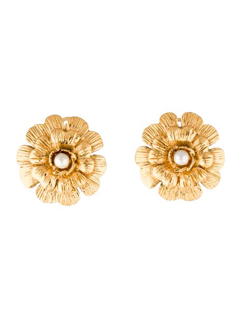 chanel camelia ajoure earrings|chanel camelia earrings for sale.